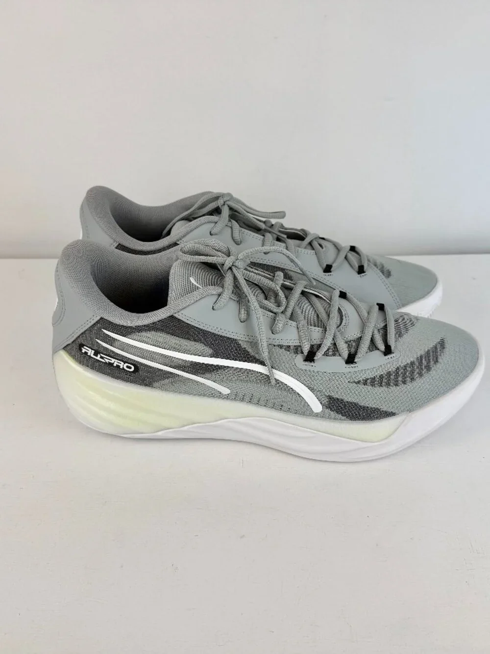Men's 11.5 - Puma ALL Pro Nitro Team Gray Canvas Basketball Shoes - 379081-05